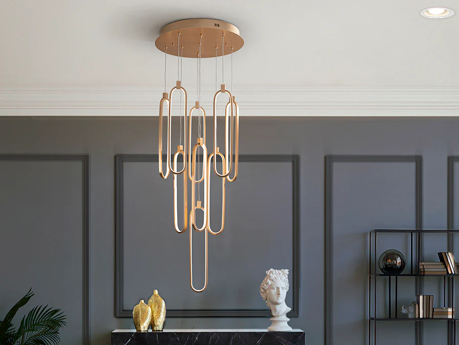 Colette 9Lt Ceiling Light-Rose Gold