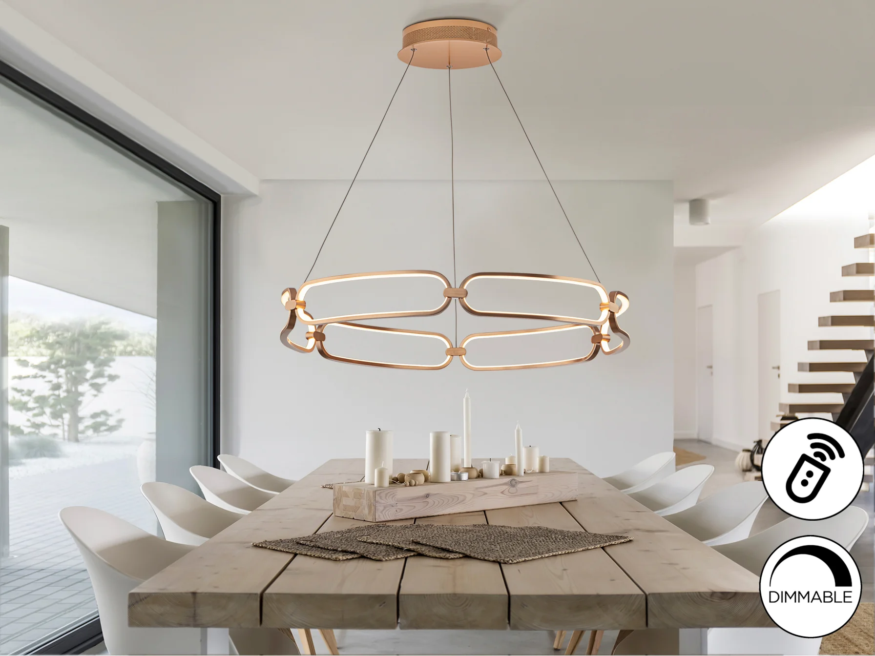 Colette LED Ceiling Light - Rose Gold Finish - Image 7