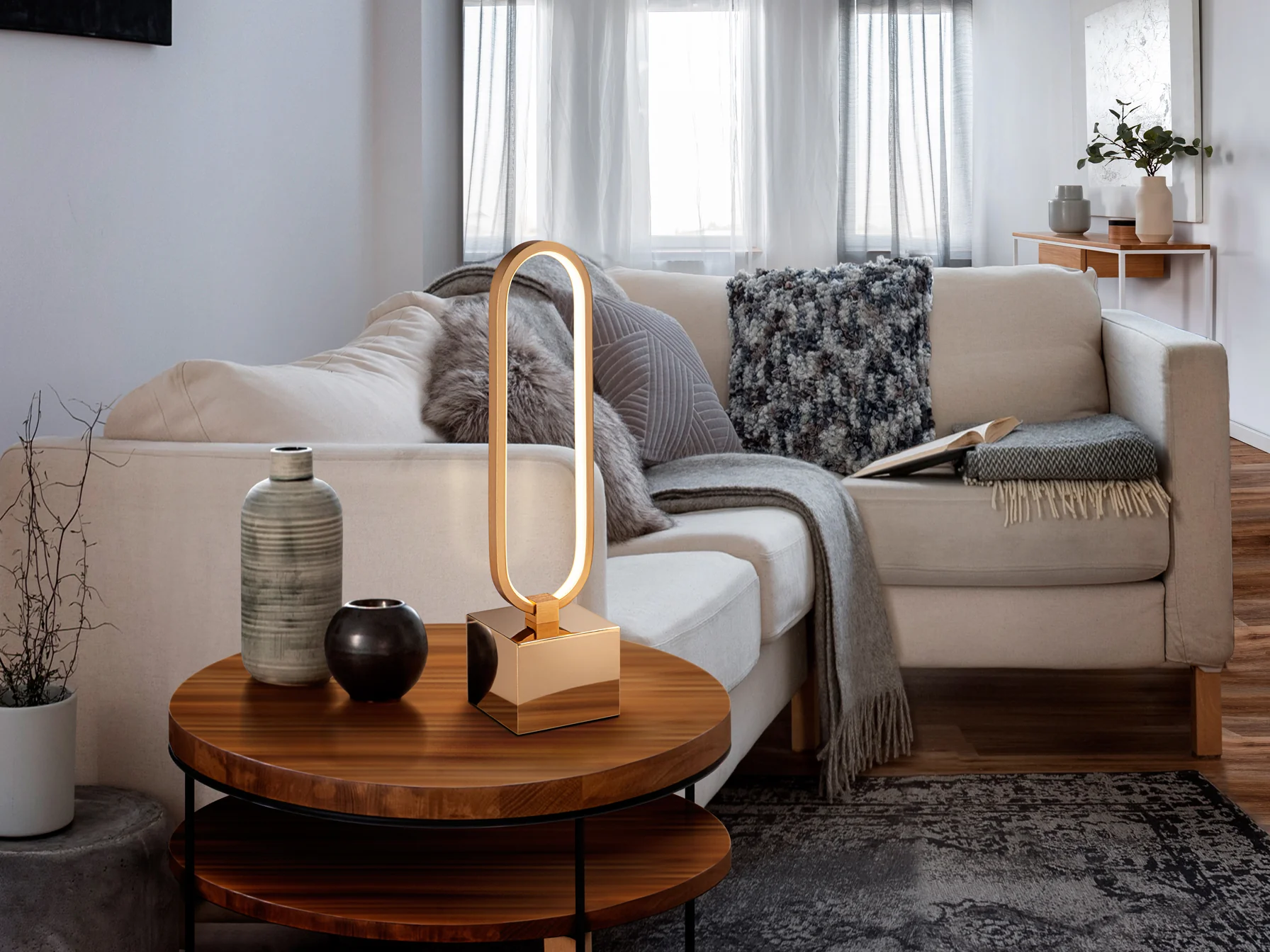 Colette LED Table Lamp- Rose Gold - Image 3