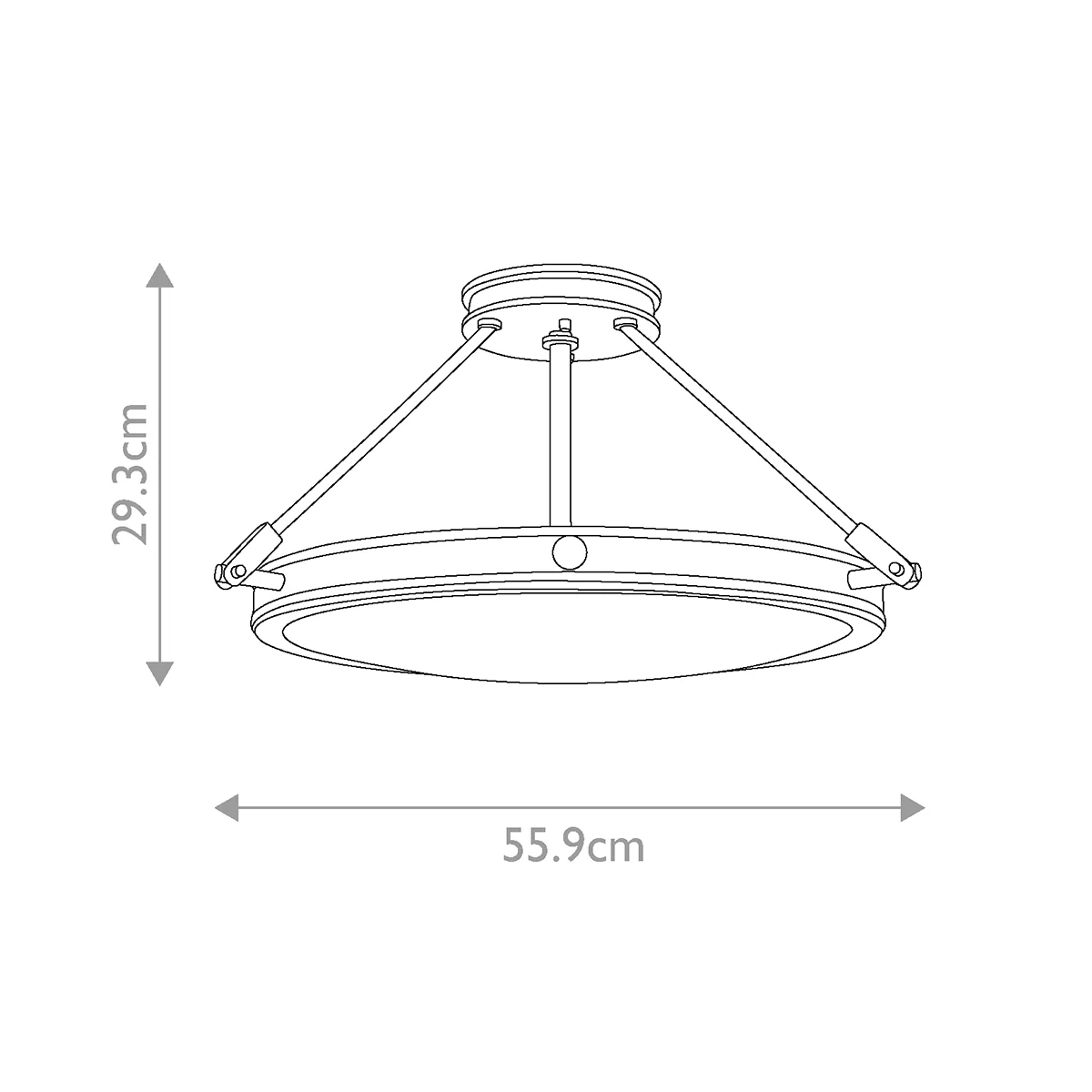 Collier 3/4Lt Semi Flush Ceiling Light - Heritage Brass/ Black  Finish - Image 11