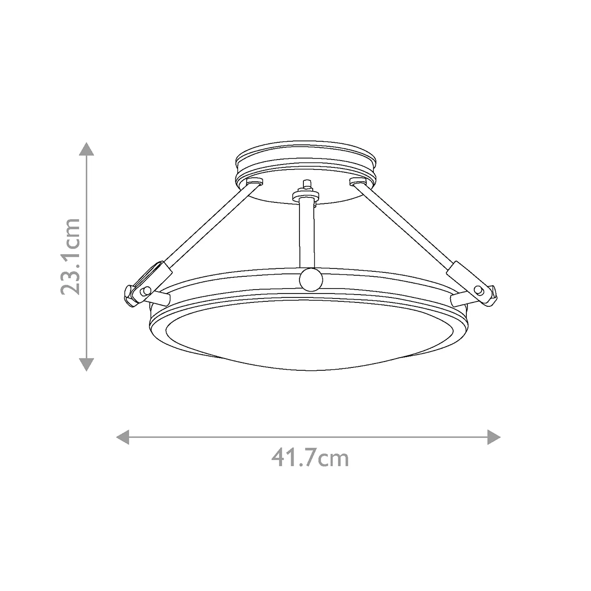 Collier 3/4Lt Semi Flush Ceiling Light - Heritage Brass/ Black  Finish - Image 16