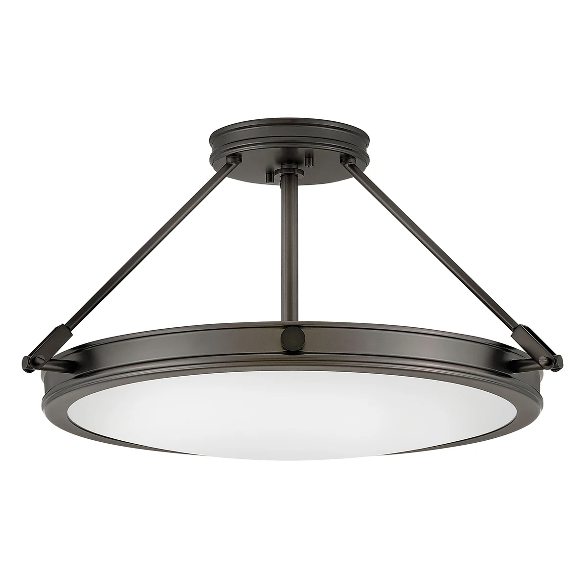 Collier 3/4Lt Semi Flush Ceiling Light - Heritage Brass/ Black  Finish - Image 17