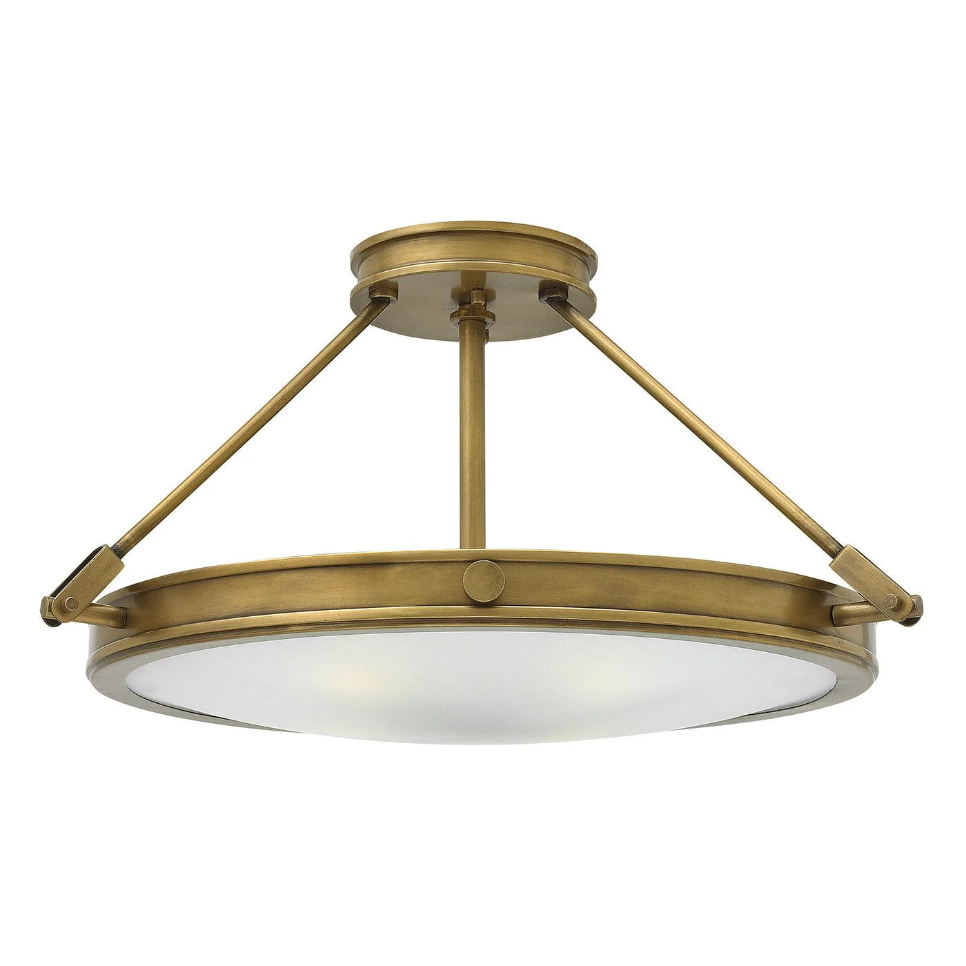 Collier 3/4Lt Semi Flush Ceiling Light - Heritage Brass/ Black  Finish - Image 4