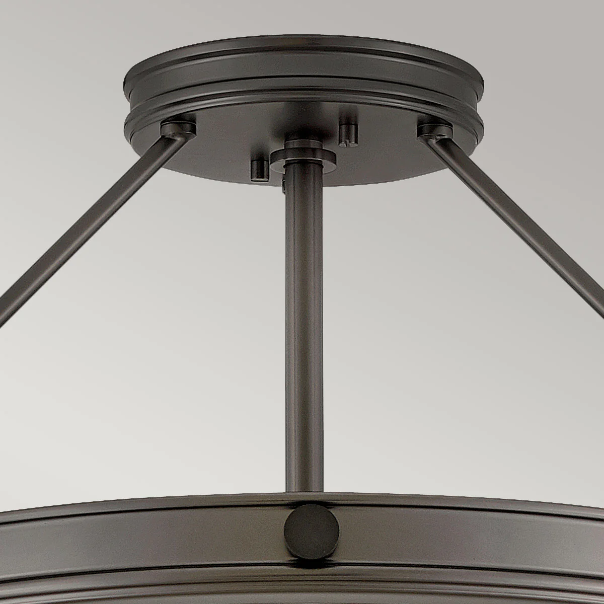 Collier 3/4Lt Semi Flush Ceiling Light - Heritage Brass/ Black  Finish - Image 8