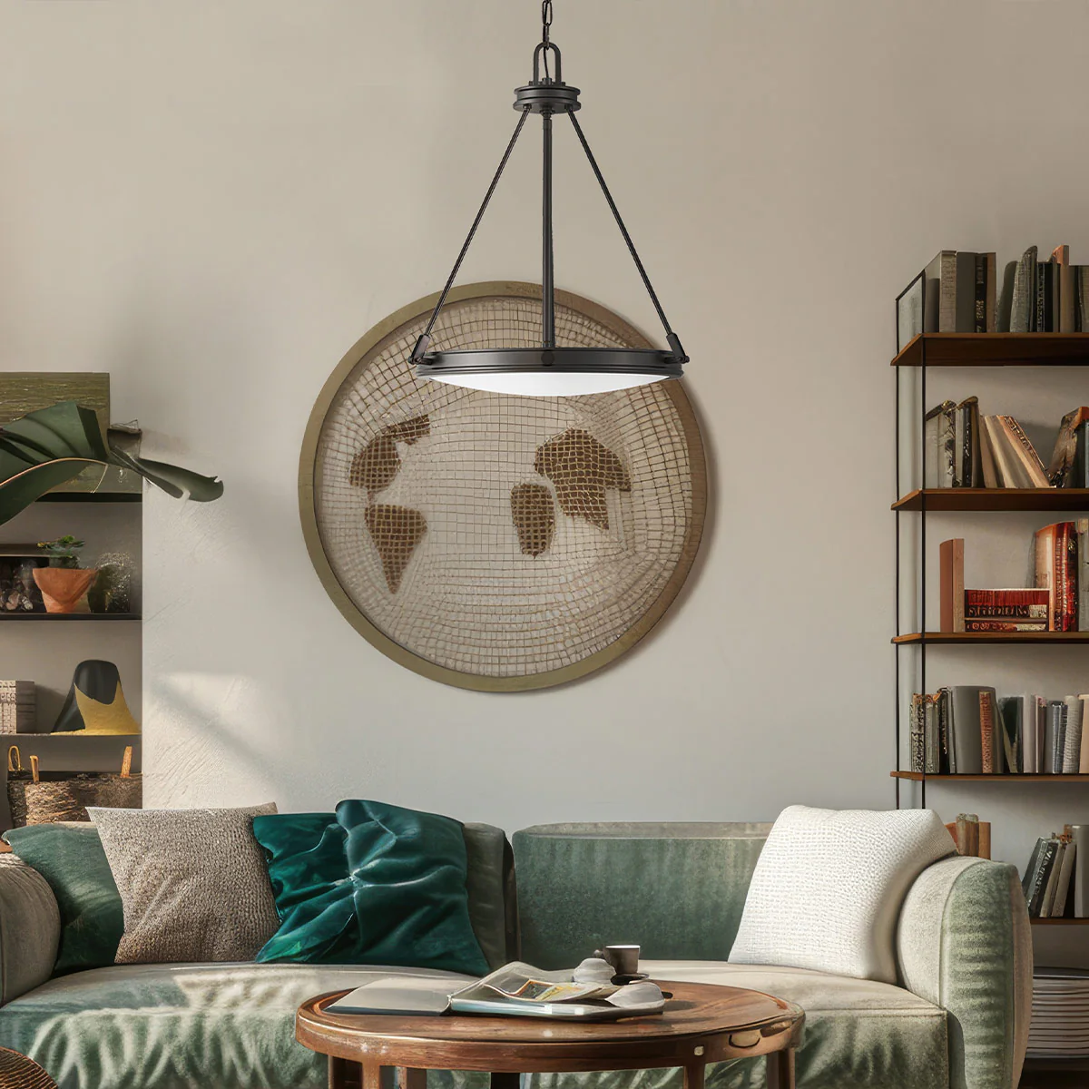 Collier 4 Light Pendant - Black Oxide/ Heritage Brass - Image 3