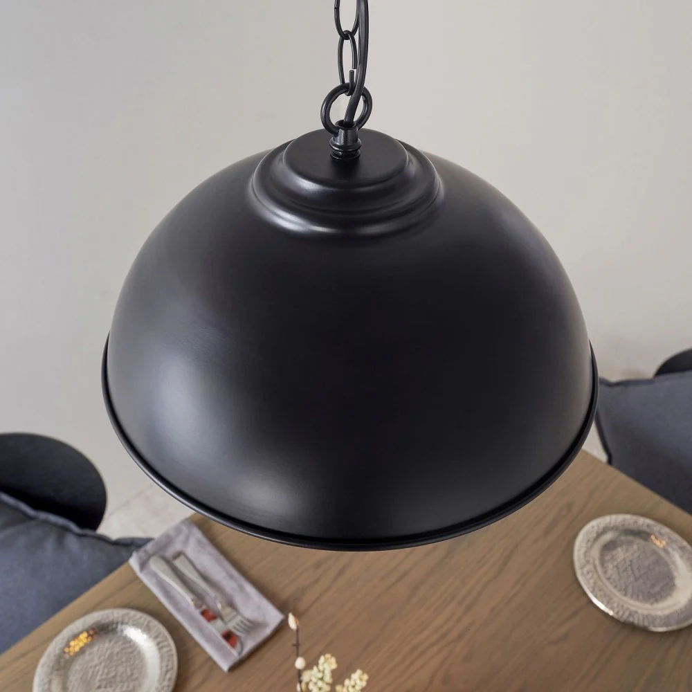 Senna 1Lt Pendant -  Matt Black & Gold Leaf - Image 3