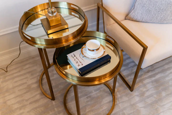 Colmar Side Table Set Gold - Finish - Image 9