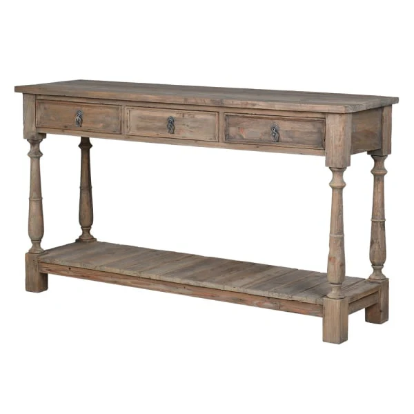 Colonial Reclaimed 3 Drawer Console Table