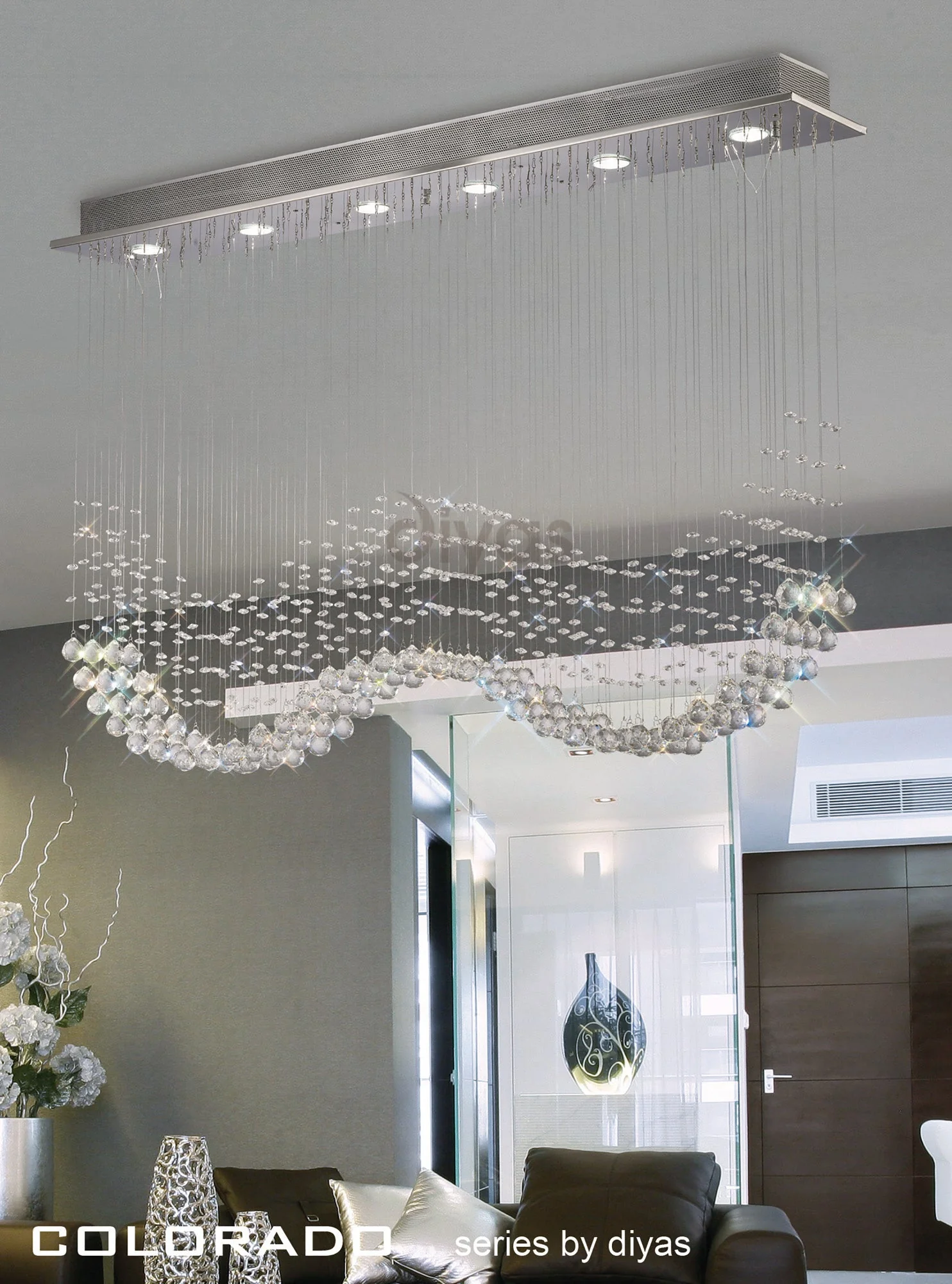 Colorado 4Lt/6Lt Linear Pendant - Polished Chrome/French Gold - Image 2