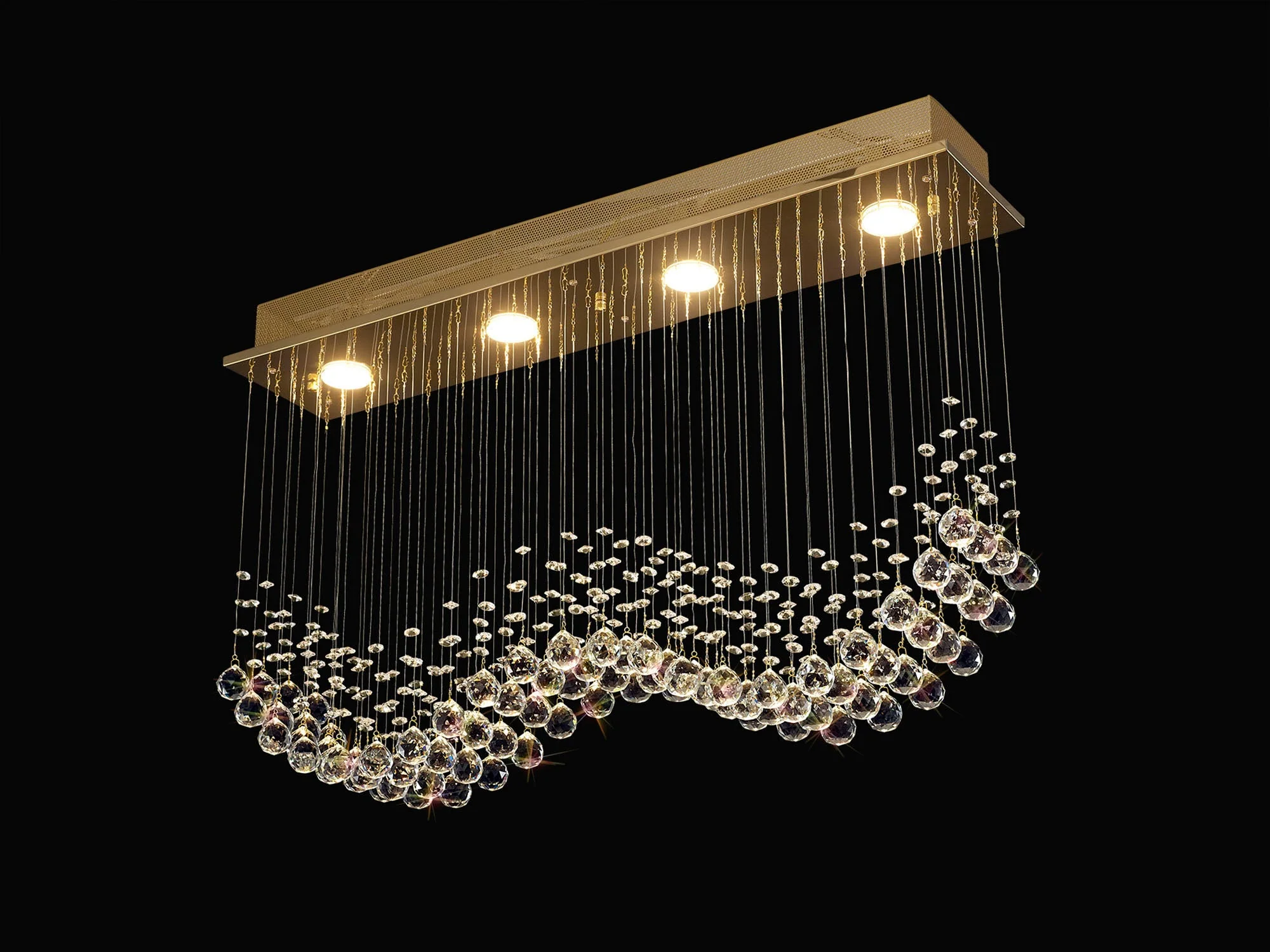 Colorado 4Lt/6Lt Linear Pendant - Polished Chrome/French Gold - Image 5