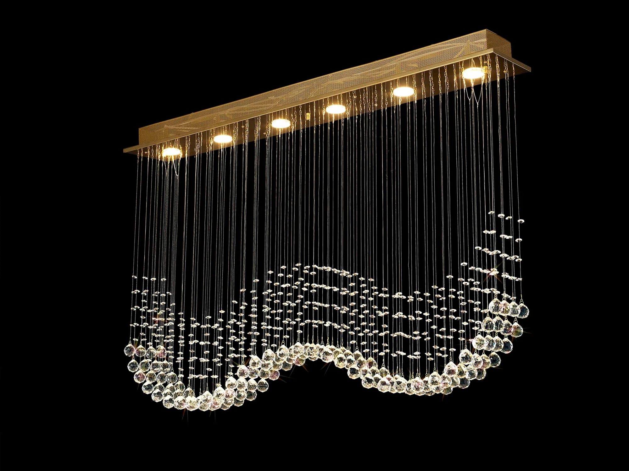 Colorado 4Lt/6Lt Linear Pendant - Polished Chrome/French Gold - Image 7