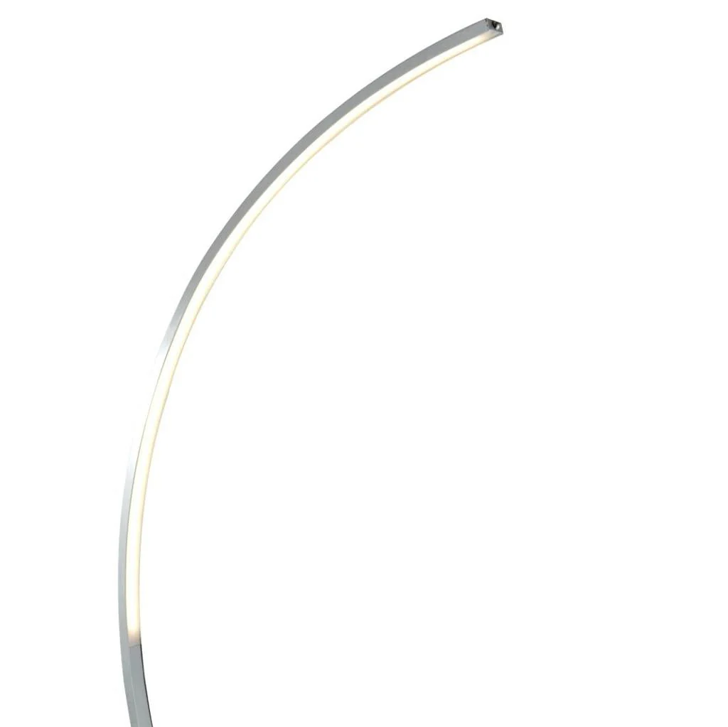 Colton LED Curved Floor Lamp - Satin Silver & Opal Integrated LED - Image 3