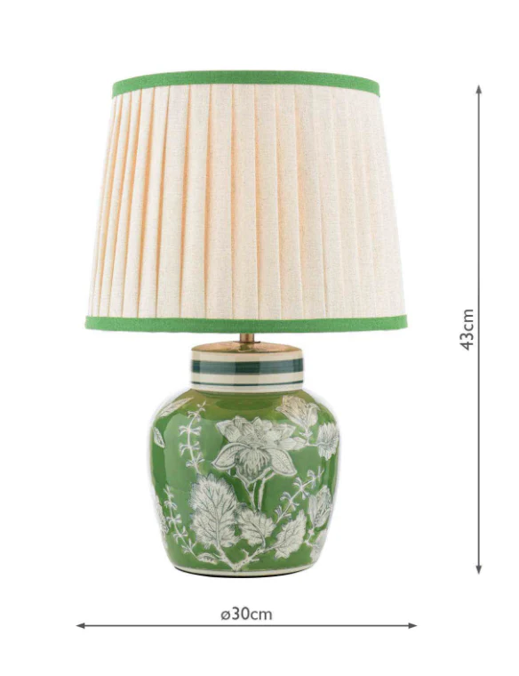 Colwich Table Lamp Green Ceramic and Antique Brass With Shade - Image 4