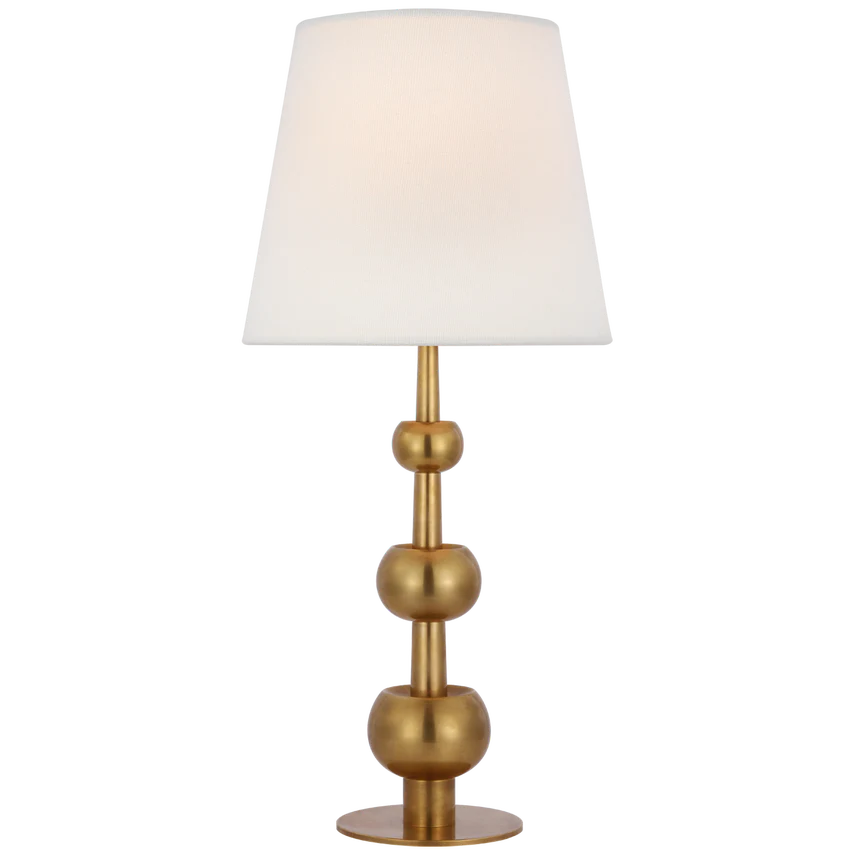Comtesse Triple Table Lamp- Polished Nickel/ Antique Brass - Image 2