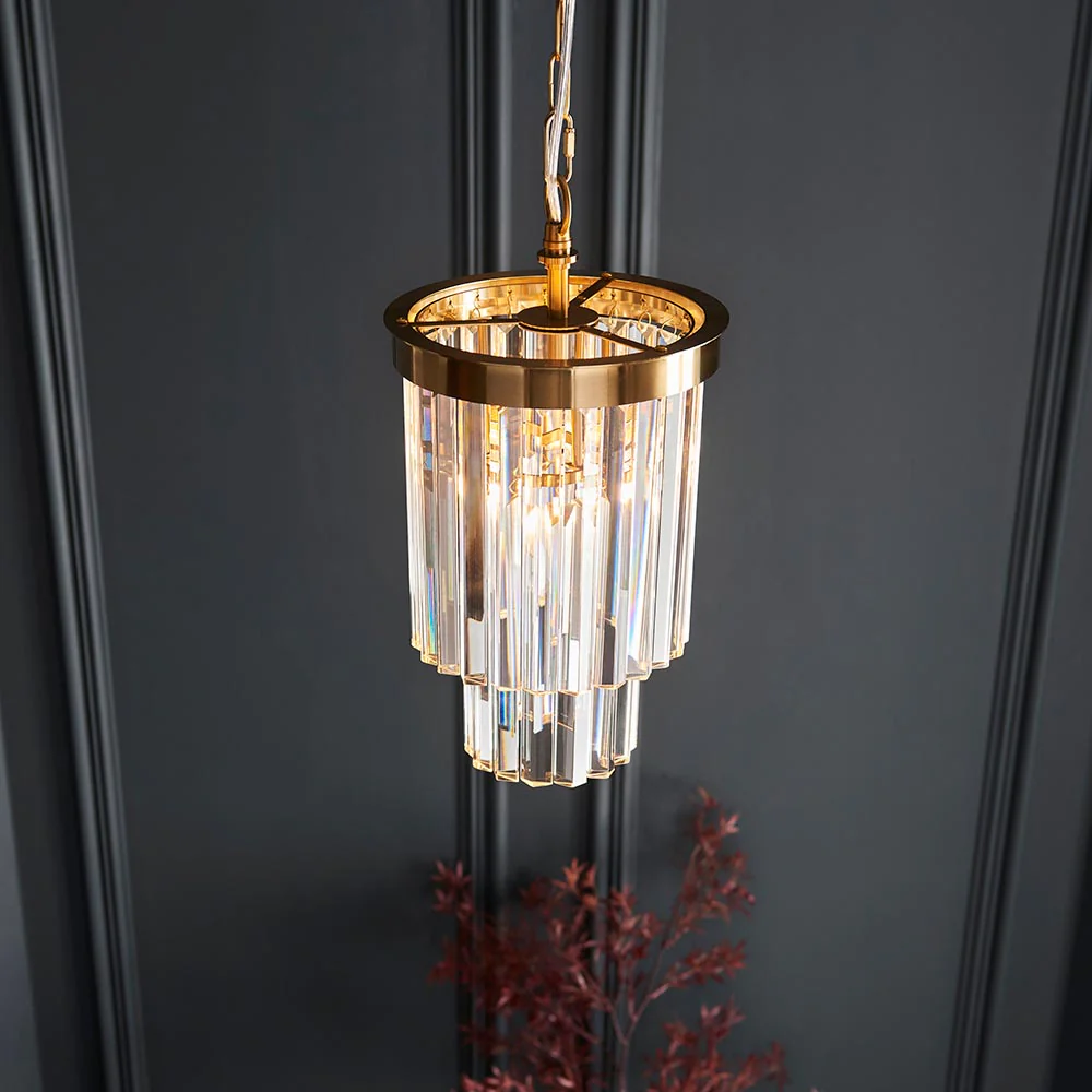 Calella 1Lt Pendant - Brushed Brass Finish - Image 4
