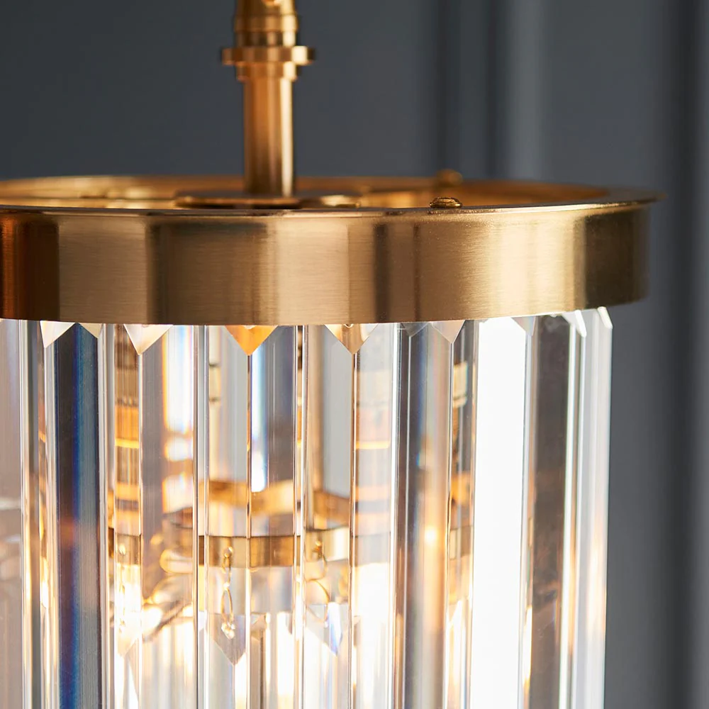 Calella 4Lt Chandelier - Brushed Brass Finish - Image 2