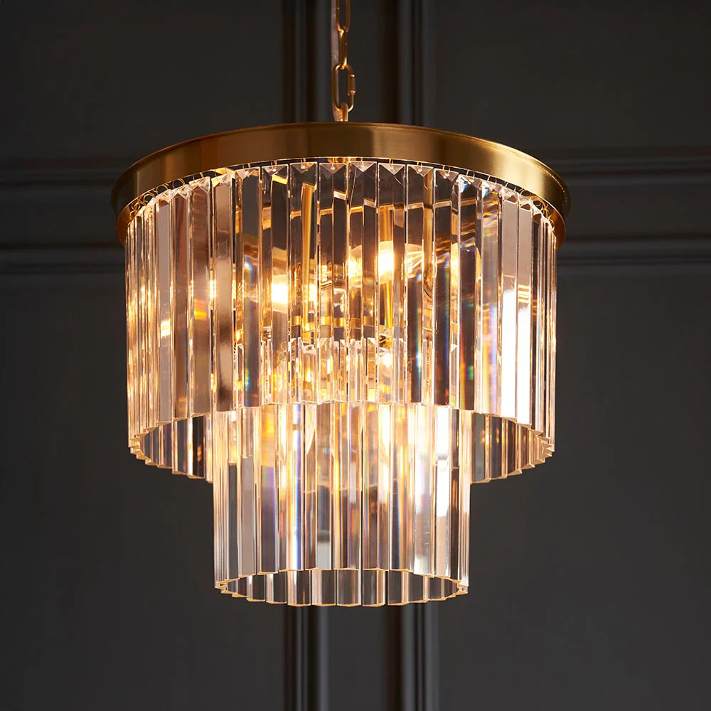 Calella 4Lt Chandelier - Brushed Brass Finish - Image 4