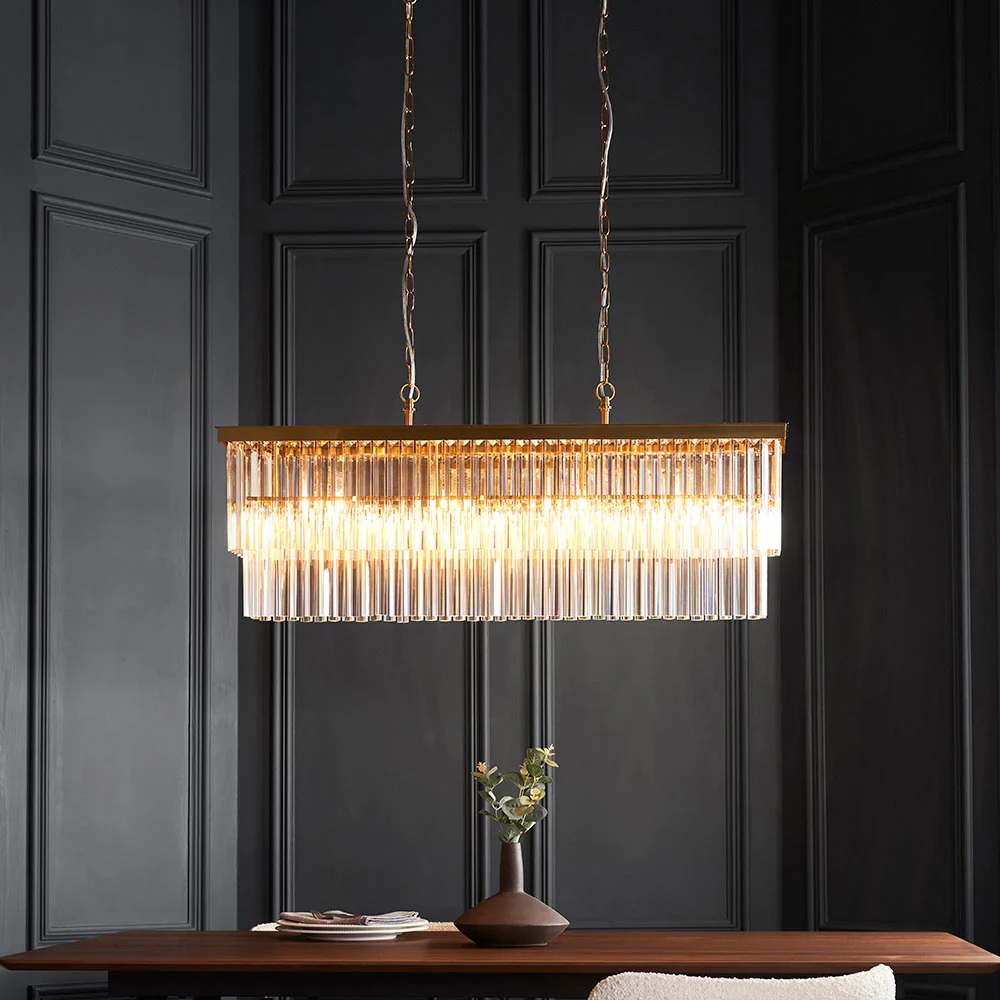 Calella 4Lt Linear Pendant - Brushed Brass Finish - Image 2