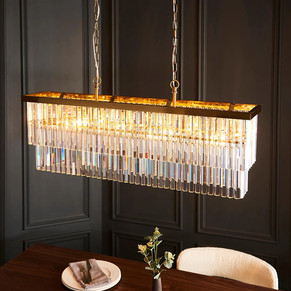 Calella 4Lt Linear Pendant - Brushed Brass Finish - Image 3