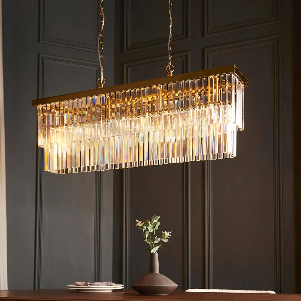 Calella 4Lt Linear Pendant - Brushed Brass Finish - Image 4