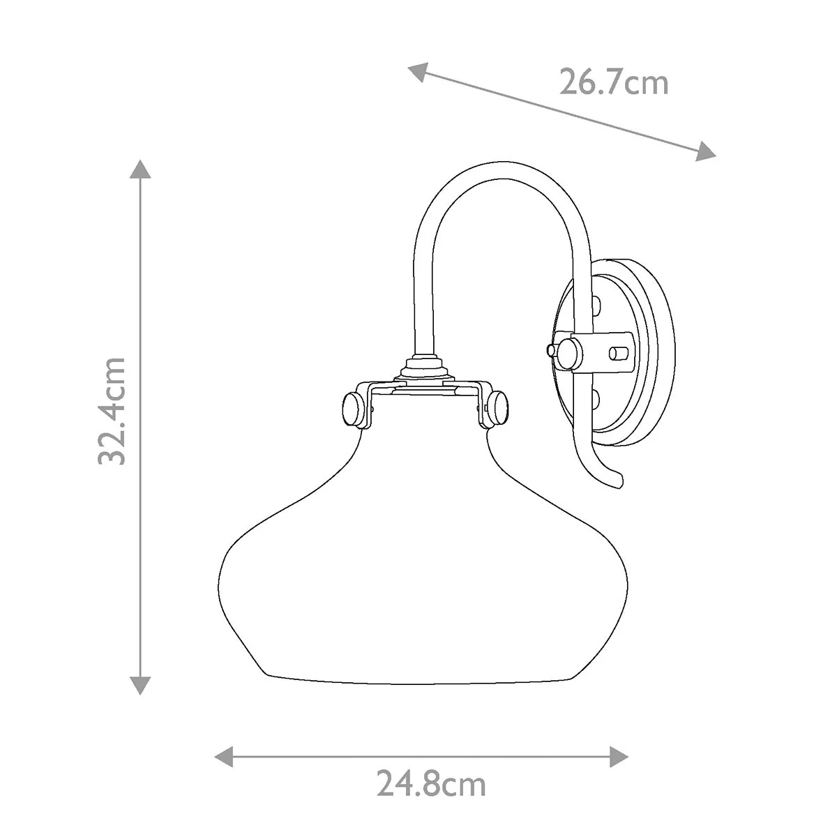 Congress 1 Light Wall Light With Various Styles - Brushed Caramel/Chrome IP20 E27 - Image 19