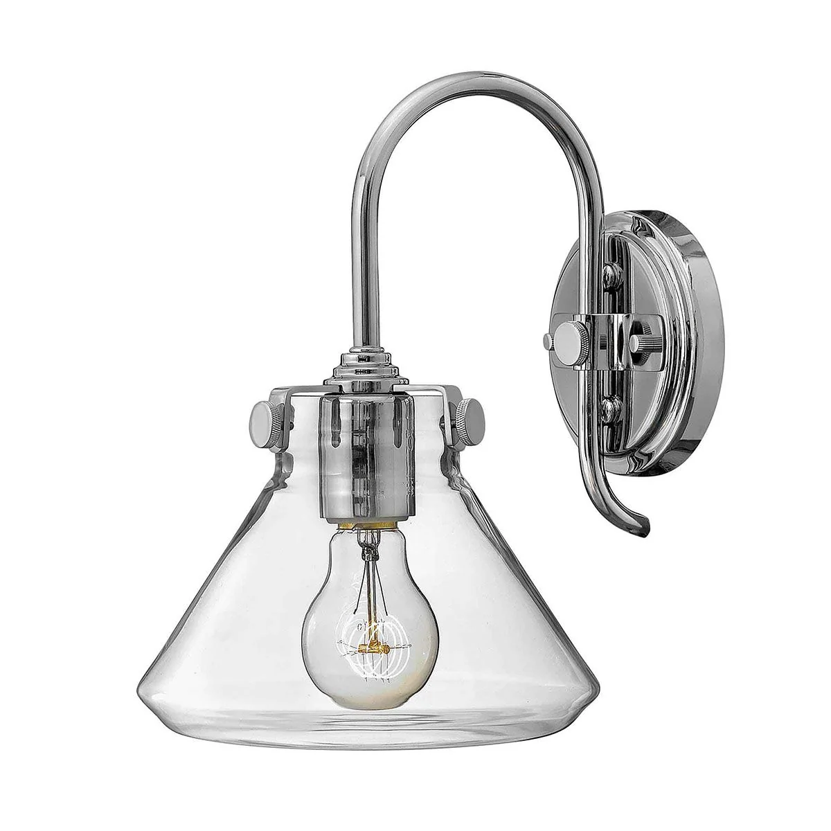 Congress 1 Light Wall Light With Various Styles - Brushed Caramel/Chrome IP20 E27 - Image 2