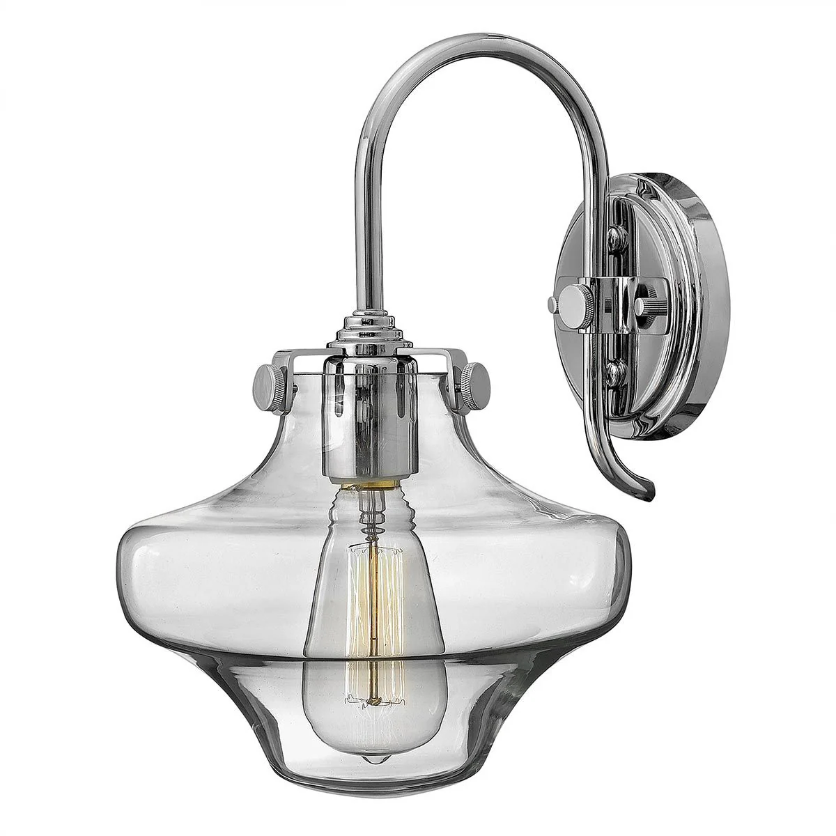 Congress 1 Light Wall Light With Various Styles - Brushed Caramel/Chrome IP20 E27 - Image 3