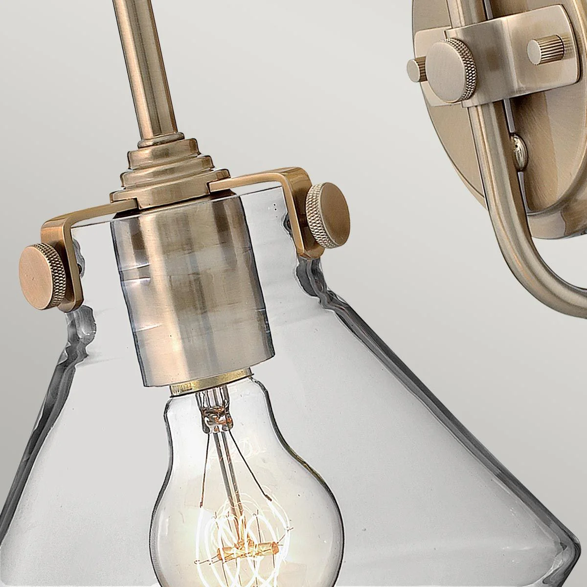 Congress 1 Light Wall Light With Various Styles - Brushed Caramel/Chrome IP20 E27 - Image 6