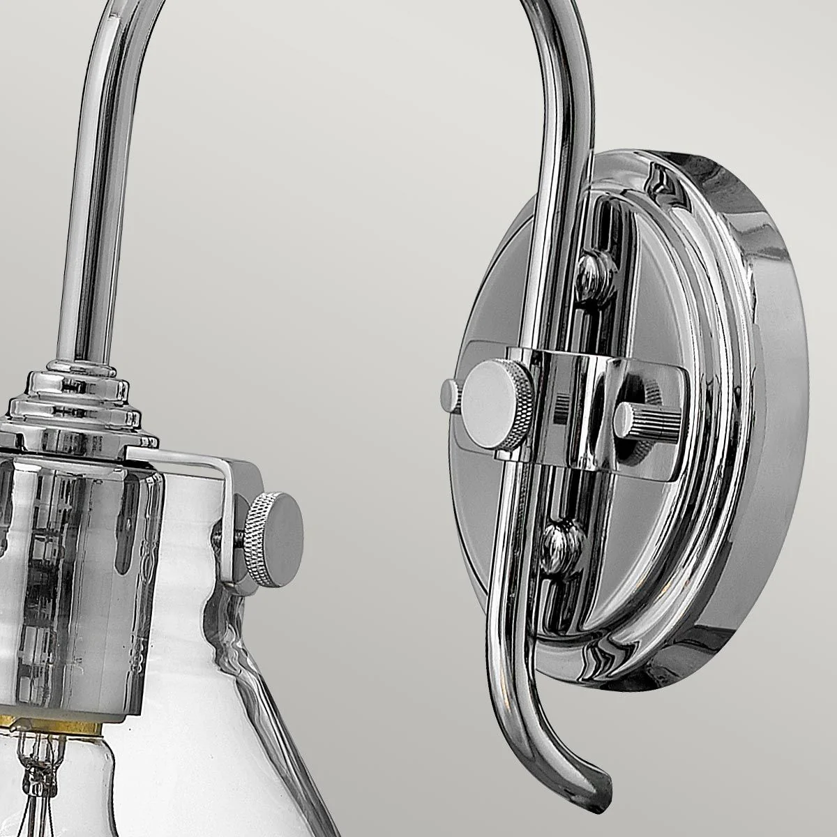 Congress 1 Light Wall Light With Various Styles - Brushed Caramel/Chrome IP20 E27 - Image 8