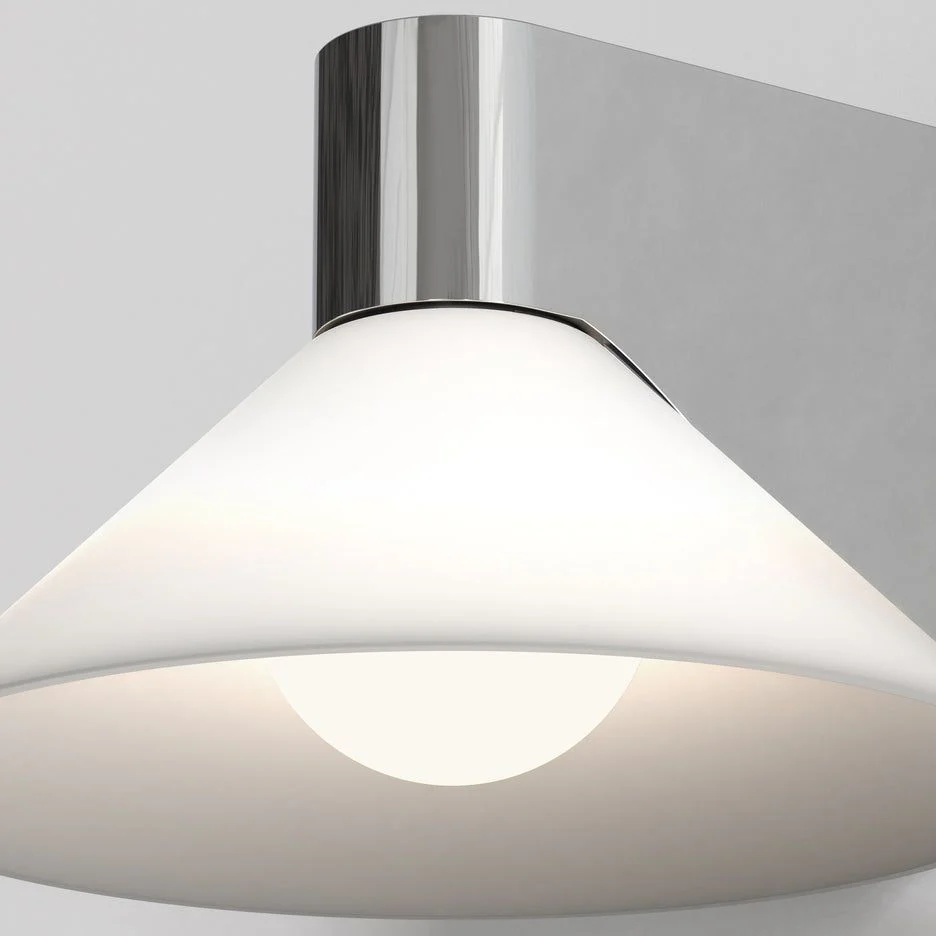 Conic Bathroom Wall Light IP44 -  Matt Black/Polished Chrome - Image 10