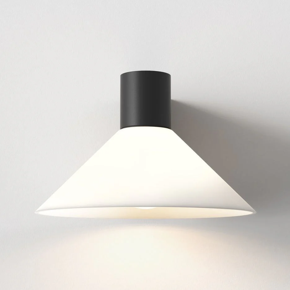 Conic Bathroom Wall Light IP44 -  Matt Black/Polished Chrome - Image 2