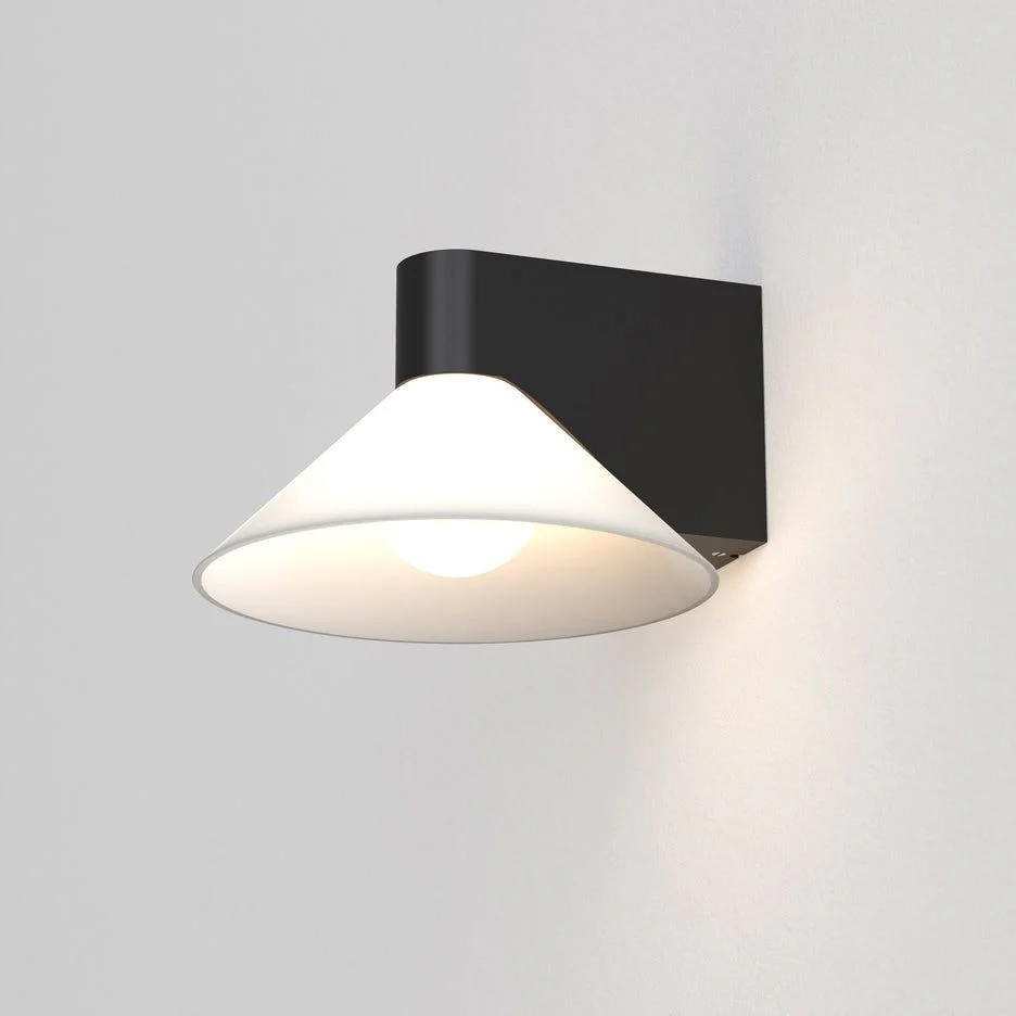 Conic Bathroom Wall Light IP44 -  Matt Black/Polished Chrome - Image 3