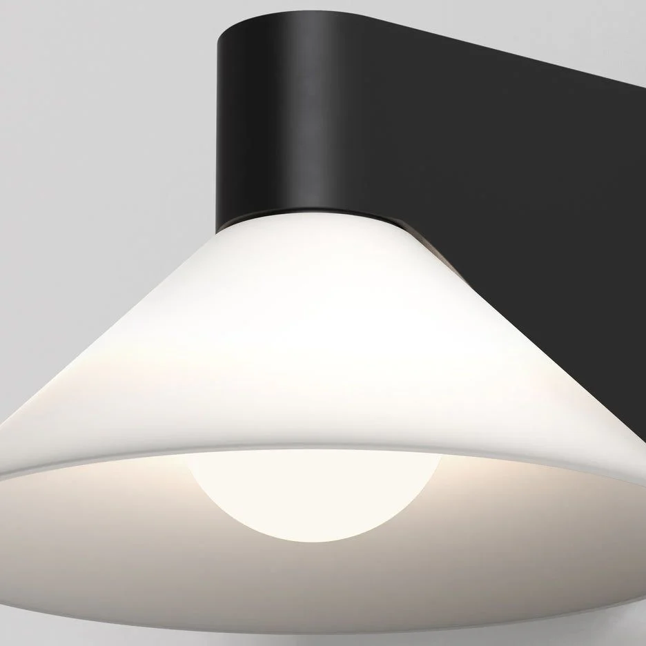 Conic Bathroom Wall Light IP44 -  Matt Black/Polished Chrome - Image 5