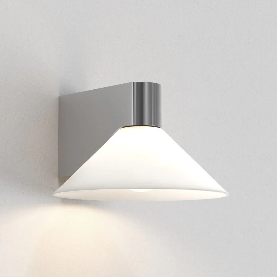 Conic Bathroom Wall Light IP44 -  Matt Black/Polished Chrome - Image 6