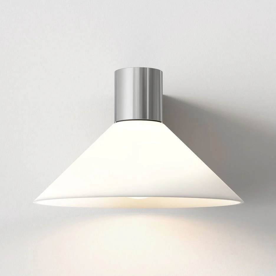 Conic Bathroom Wall Light IP44 -  Matt Black/Polished Chrome - Image 7
