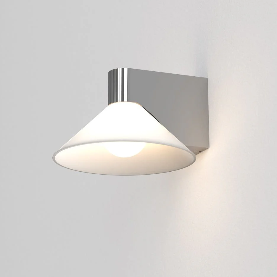 Conic Bathroom Wall Light IP44 -  Matt Black/Polished Chrome - Image 8