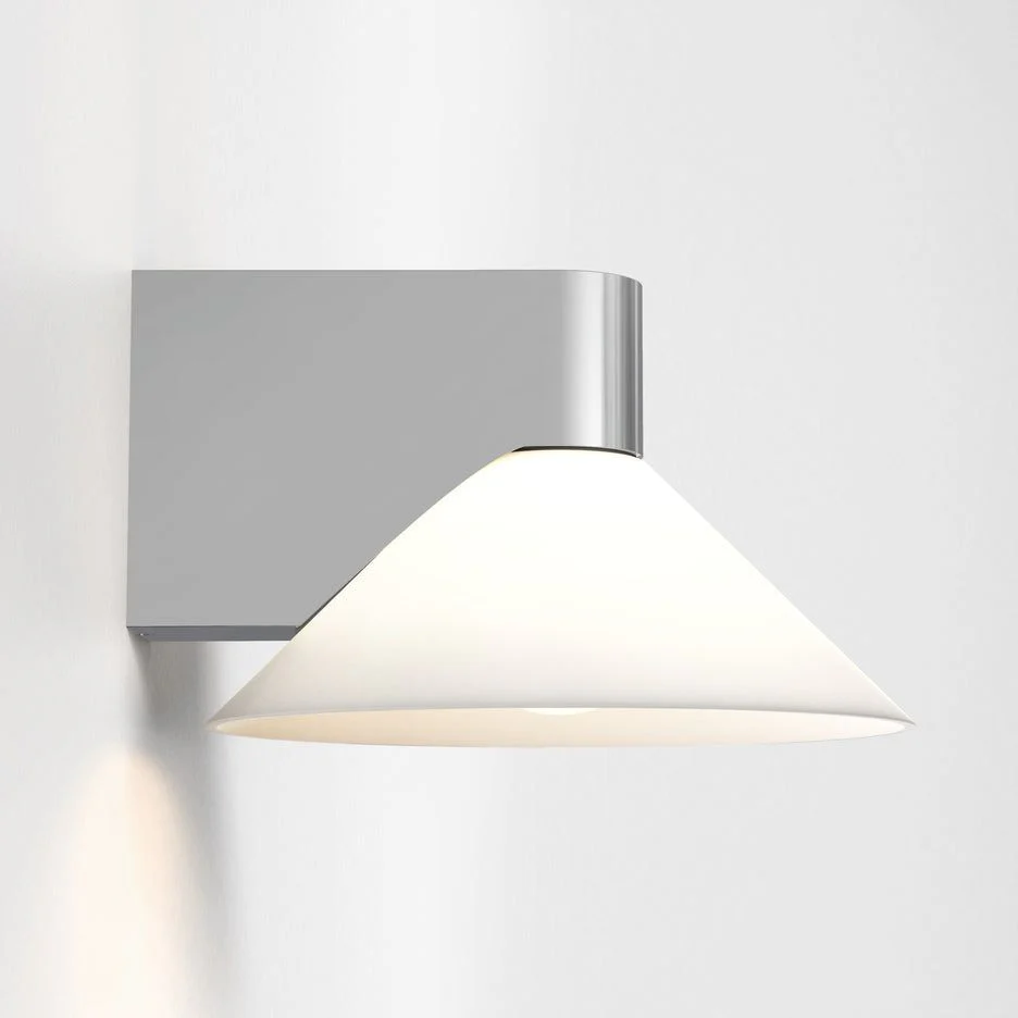 Conic Bathroom Wall Light IP44 -  Matt Black/Polished Chrome - Image 9