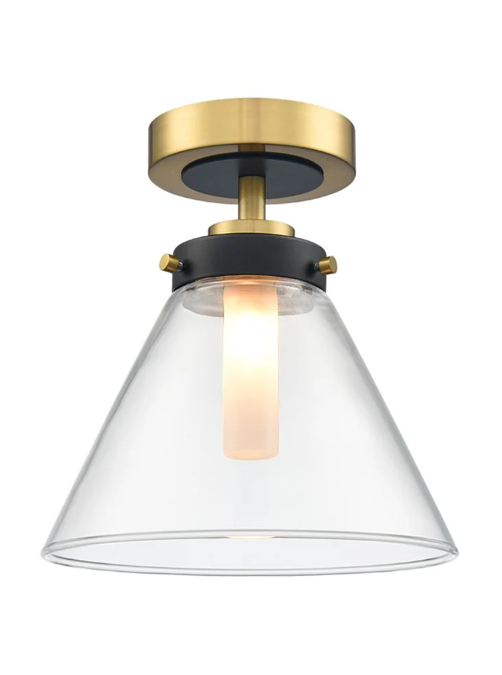 Conika Flush Fitting IP44 - Matt Black And Polished Nickel/Aged Brass - Image 2