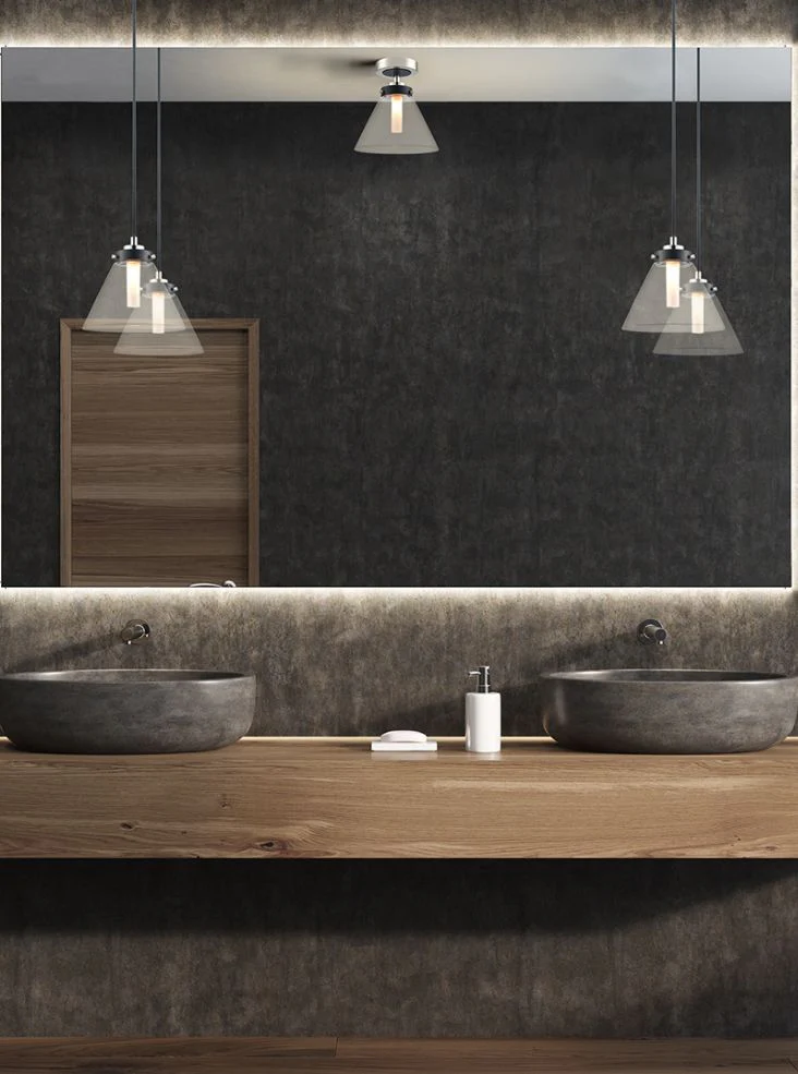 Conika Pendant IP44 - Matt Black And Polished Nickel/Aged Brass - Image 2