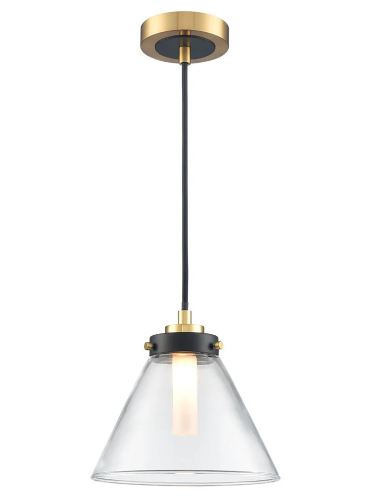 Conika Pendant IP44 - Matt Black And Polished Nickel/Aged Brass - Image 3