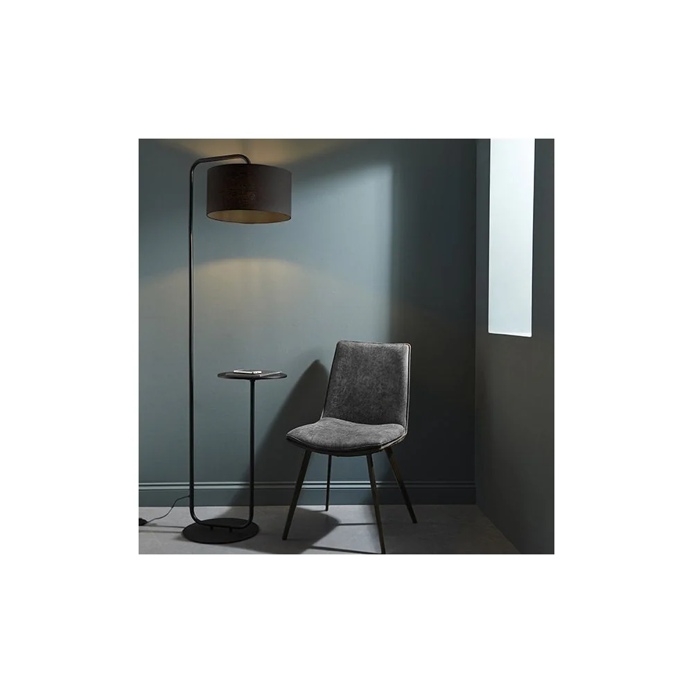 Constance 1Lt Floor Lamp with Table - Black/Champagne - Image 2