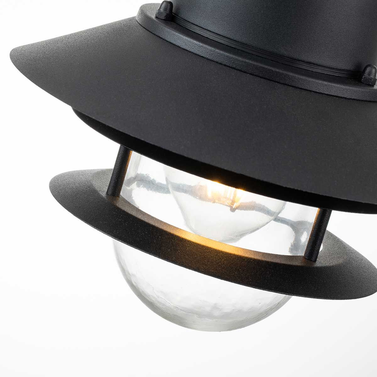Copenhagen 1 Light Chain Lantern - Black/Silver IP44 E27 - Image 4