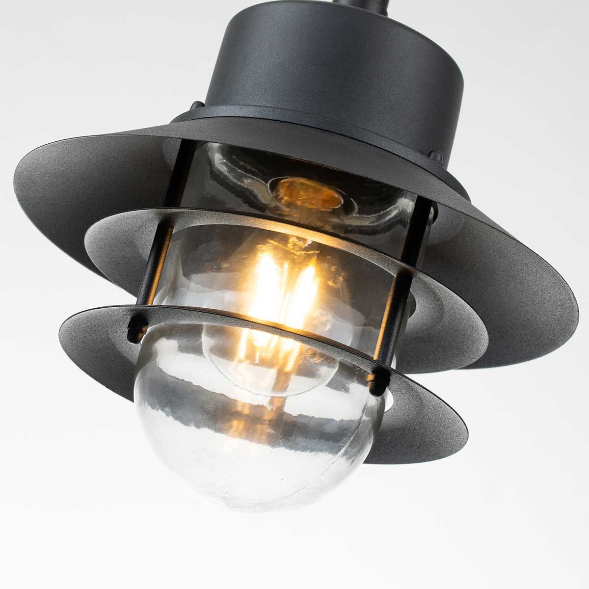 Copenhagen 1 Light Chain Lantern - Black/Silver IP44 E27 - Image 5
