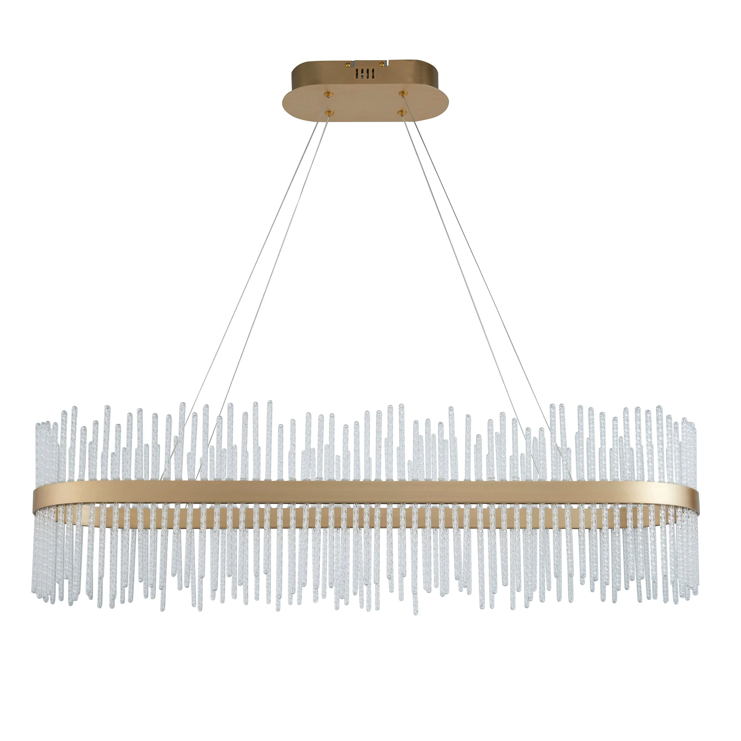 Carmen Glass Rod Kitchen Island Light - Brushed Gold / Chrome Various Sizes - Image 2