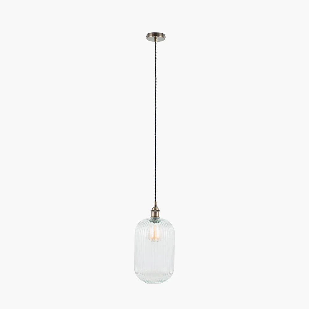Abigail Clear Ribbed Glass Tall Pendant-Promotional Offer - Image 4