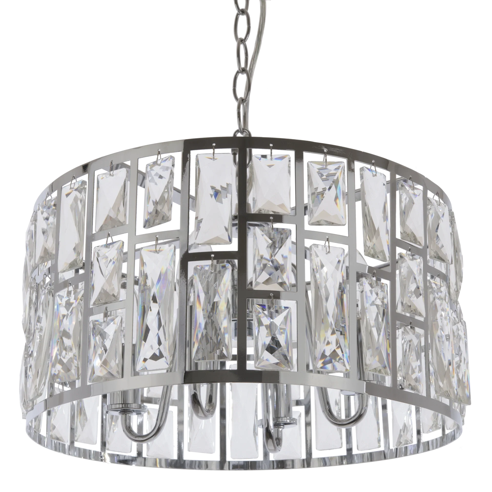 Kyiv 4Lt Crystal Centre Ceiling Light - Silver Finish