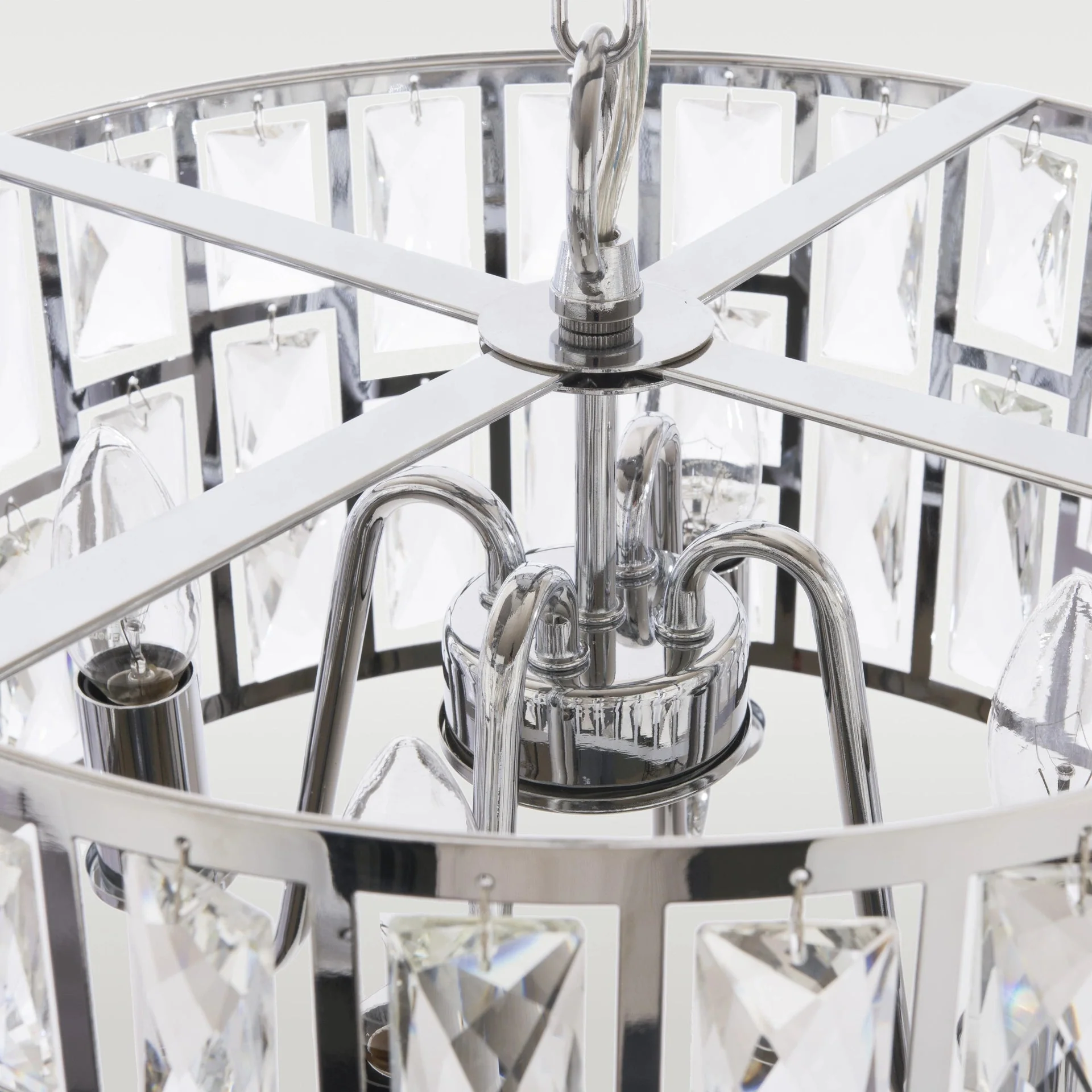 Kyiv 4Lt Crystal Centre Ceiling Light - Silver Finish - Image 2
