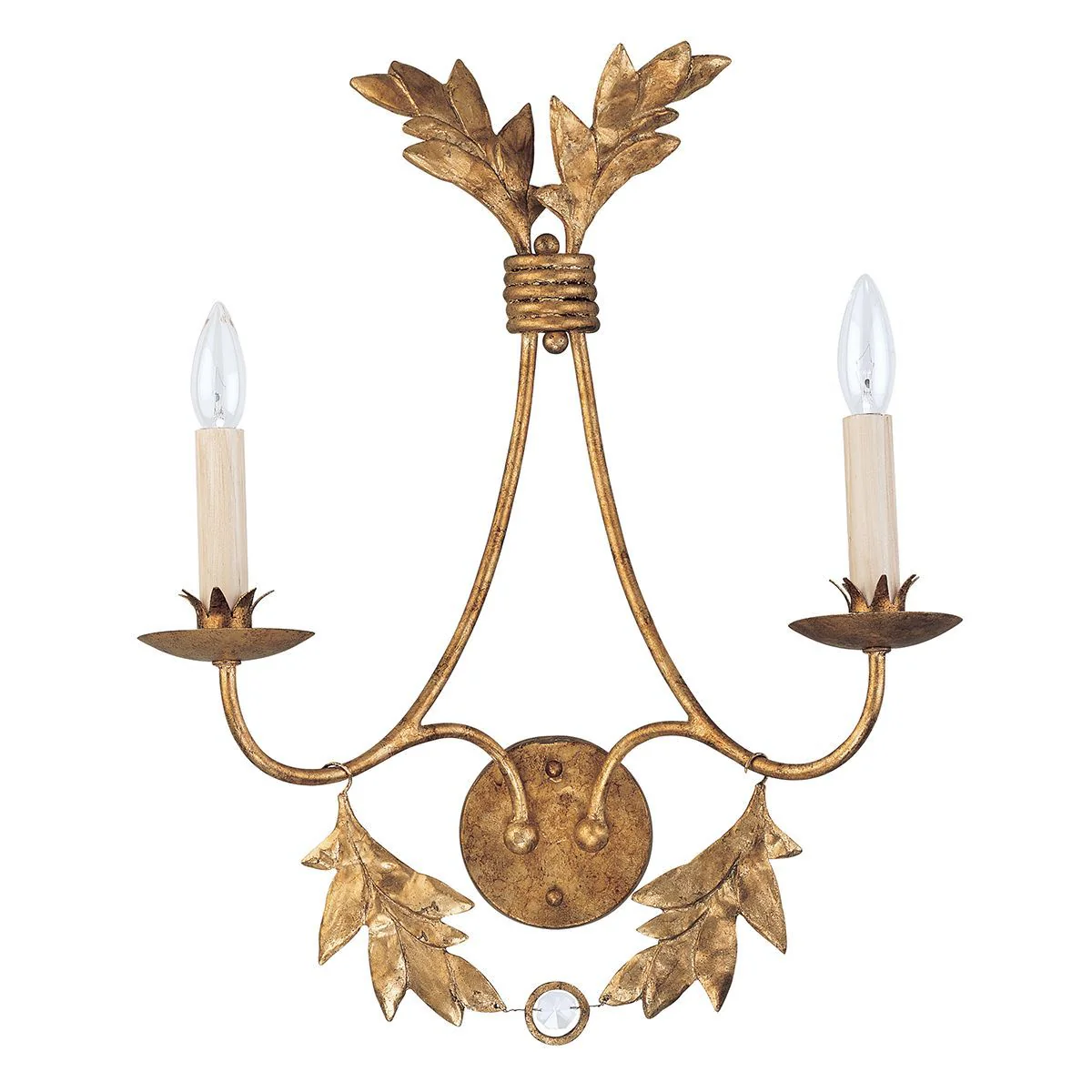 Sweet Olive 2 Light Wall Light- Gilded Gold Finish