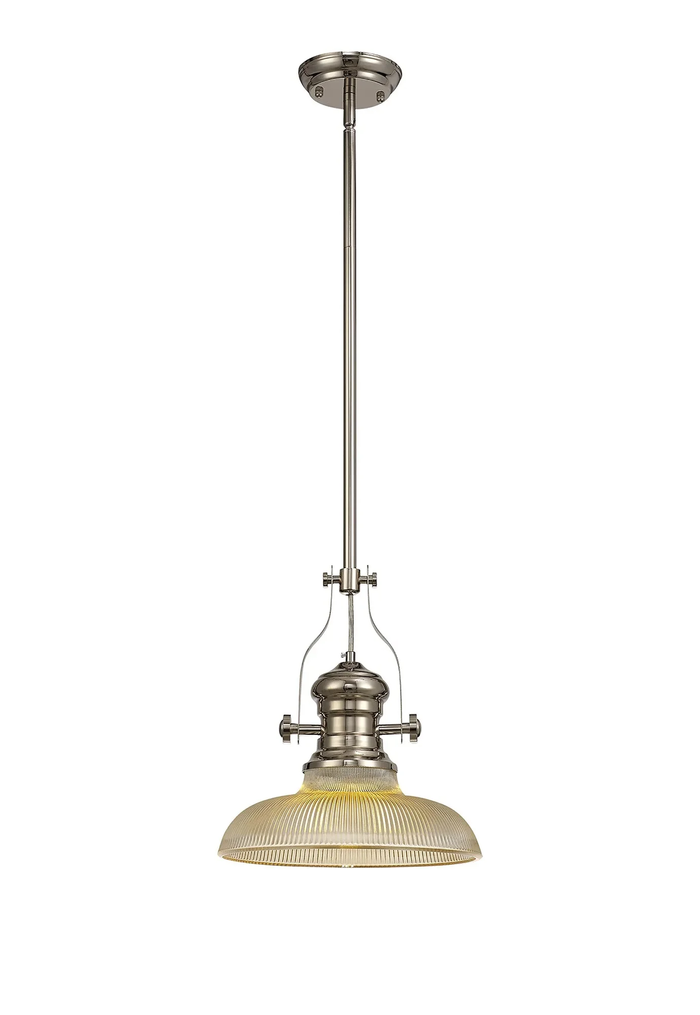 Savannah Single Pendant Ceiling Light, Polished Nickel With Various Glass  Shade Colours - Image 2