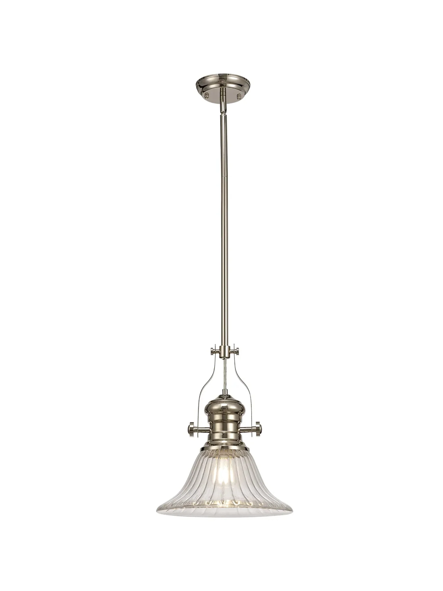 Savannah Single Pendant Ceiling Light, Polished Nickel With Various Glass  Shade Colours - Image 5